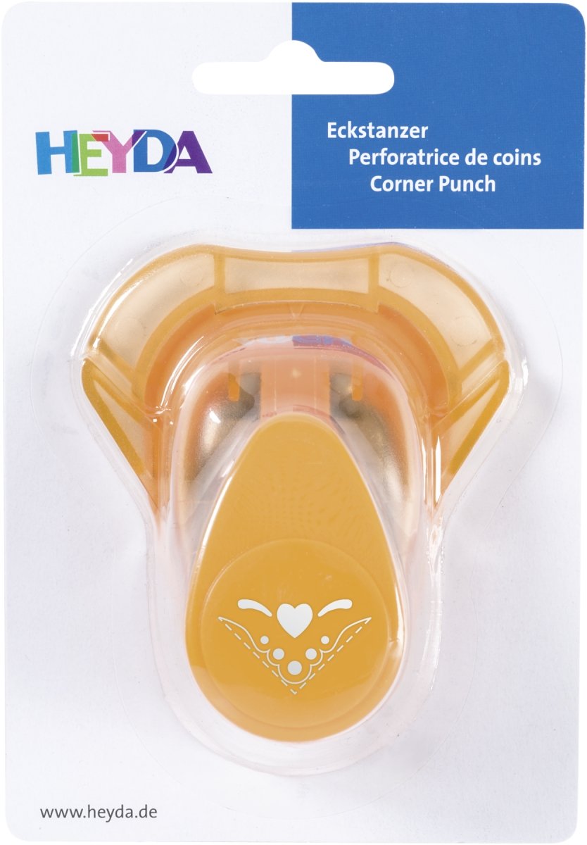 Heyda 203687572 Corner Motif Punch Size Approx. 2.5 cm Heart Design