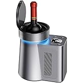 Electric Wine Chiller, 35℉-68℉ or 2℃-20℃ Temperature Control Portable Single Bottle Cooler Wine Cooler Bucket for 750ml Red/White Wine or Some Champagne for Cooler Keep Cold Up to 24h