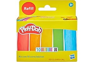 Play-Doh Kit com 10 cores básicas de massinha, refil