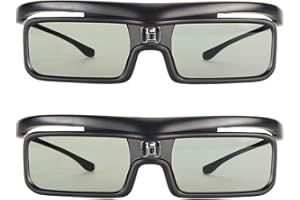 POENVFPO DLP Link 3D Glasses, Rechargeable Active Shutter Glasses with 144Hz Refresh Rate for 3500 Pro Projectors Home Theate