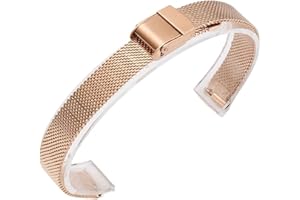 TCETVMVXR For 6mm 8mm 10mm 12mm 14mm 16mm Stainless Steel Watch Band Strap Ceramic Watchband Women Rose Gold Mesh Belt Bracel