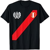 Peru Shirt Peruvian Flag Escudo Retro Soccer Inspired Peru T-Shirt
