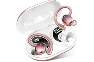 RULEFISS Wireless Earbuds Bluetooth Headphones Sport, 2024 Bluetooth 5.3 Earbud 3D HiFi Stereo Over Ear Buds, 48Hrs Earhooks Earphone with Noise Cancelling Mic, IP7 Waterproof Headset for Workout/Running/Gym