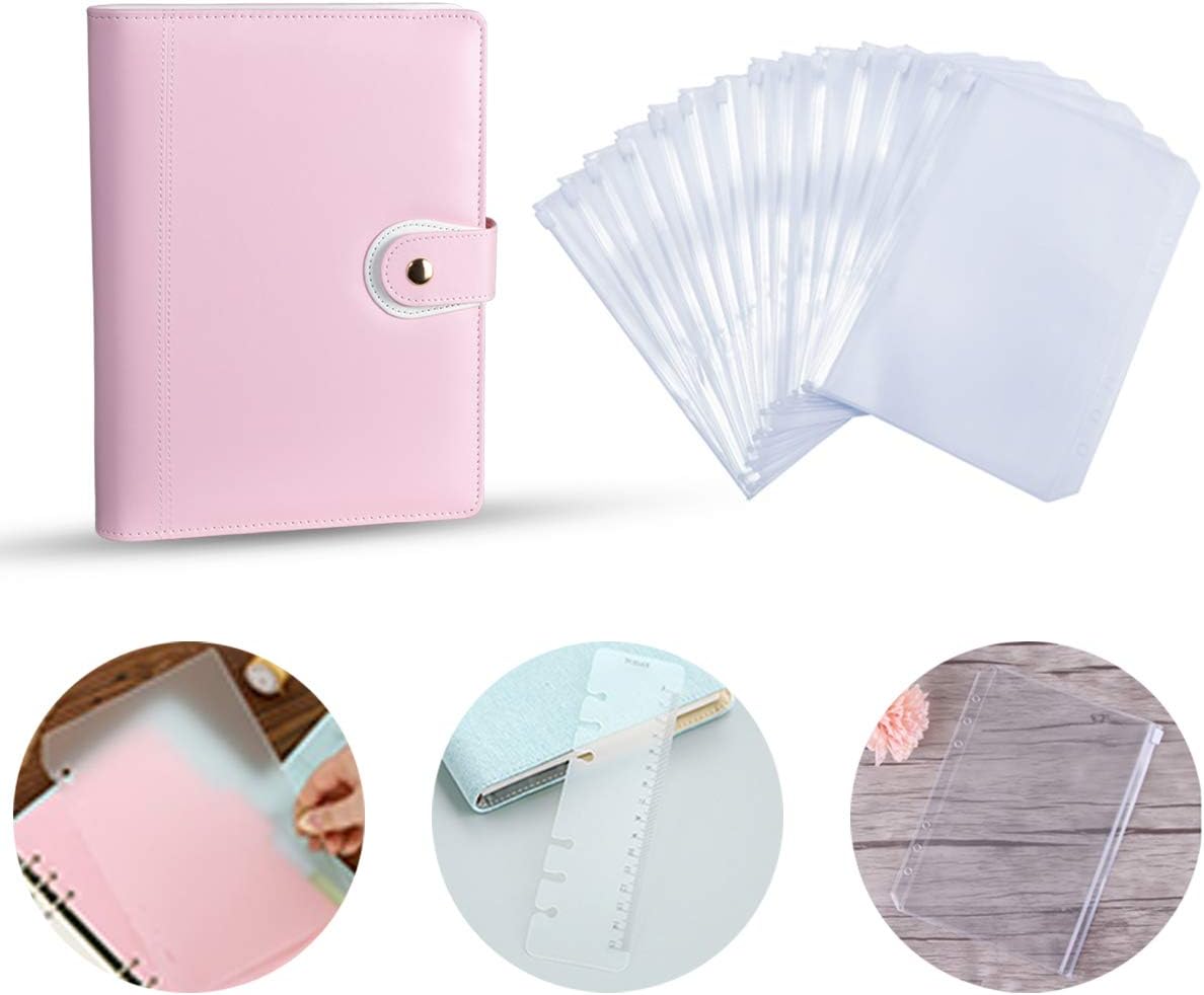 Sakura Pink Binder A5 9.25 x 7.07" Bundle with PVC Zip Bag