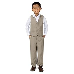Spring Notion Big Boys' 2-Piece Vest Suit Set Tan 4