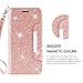 Galaxy Note 4 Case, with Screen Protector, TPU + Leather Bling Glitter Flip Wallet Case with Kickstand Credit Card Holder Slot for Girls/Women for Samsung Galaxy Note 4, Rose Gold