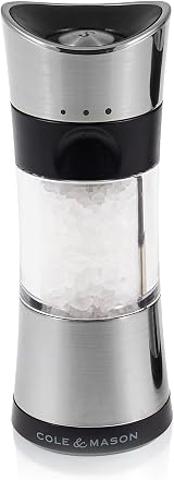 Cole & Mason Horsham Chrome Salt Mill 154mm Adjustable Ceramic Grind Mechanism view 1