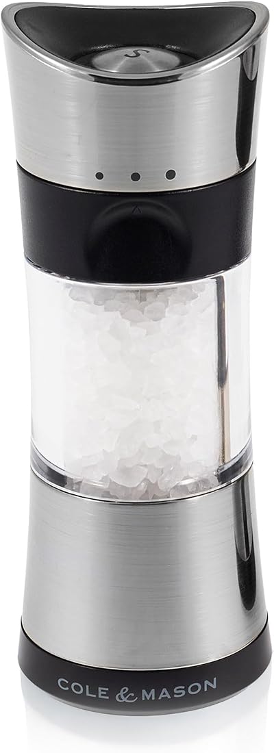 Cole & Mason Horsham Chrome Salt Mill 154mm Adjustable Ceramic Grind Mechanism