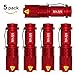 NIANPU 5 Pack Mini Zoomable Cree 7W 350LM Q5 Tactical Flashlight Torch Lamp Light with 3 Mode Adjustable Brightness Power by AA/14500 (RED)