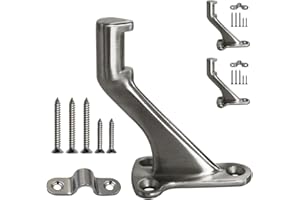 Miayaya 3 Pack Heavy Duty Handrail Stair Brackets Stainless Steel Staircase Corrosion-Resistant Hand Rail Bracket for Home or Office Stairways Corridors with Screws