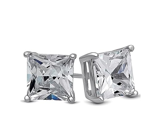 Surgical Stainless Steel Studs Earrings Men Women 5x5 Square