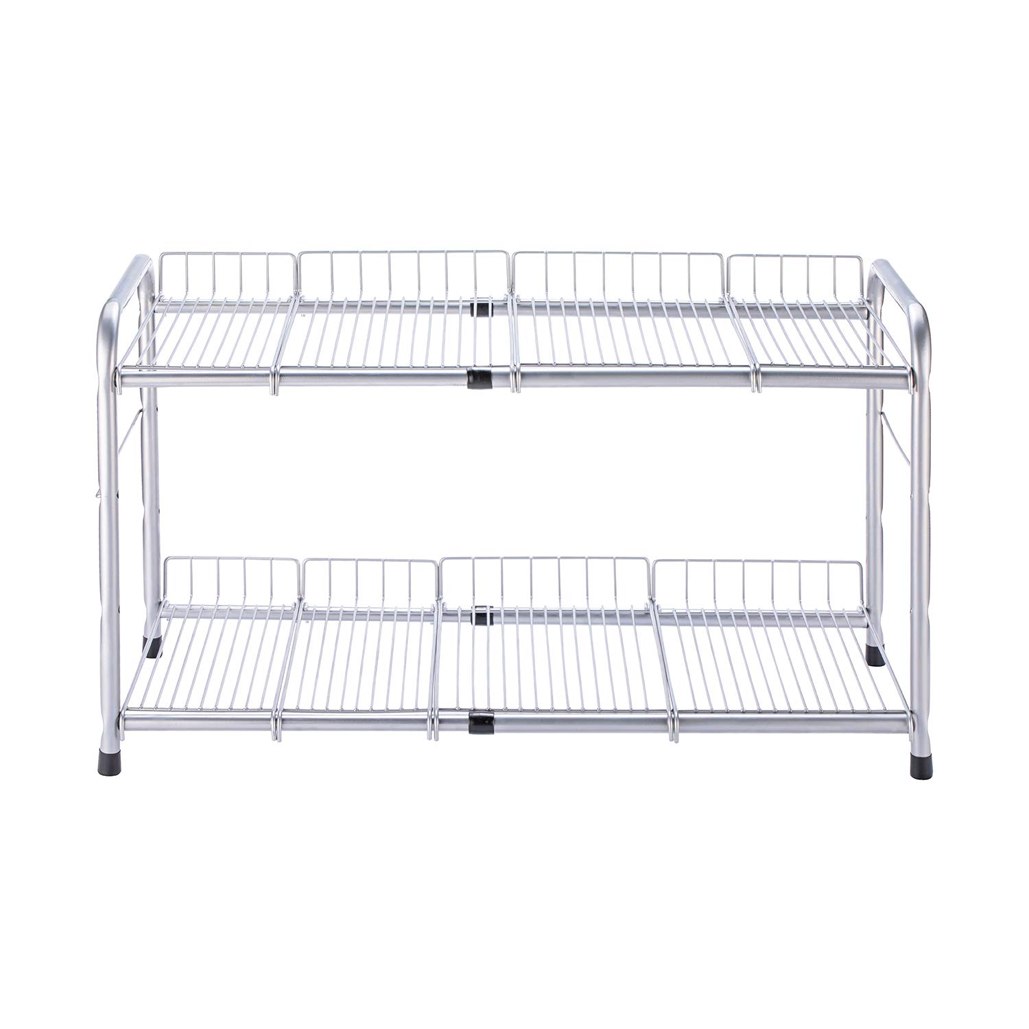 Photo 1 of Flagship 2 Tier Under Sink Organizers and Storage Rack Expandable Cabinet Shelf Rack for Kitchen Bathroom Silver (16-25 inches)