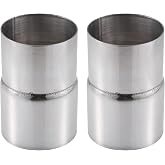 A ABSOPRO Car Exhaust Pipe Adapter Reducer Connector 2.5" ID to 2.75" OD Exhaust Expander Universal Stainless Steel Silver Tone (Set of 2)