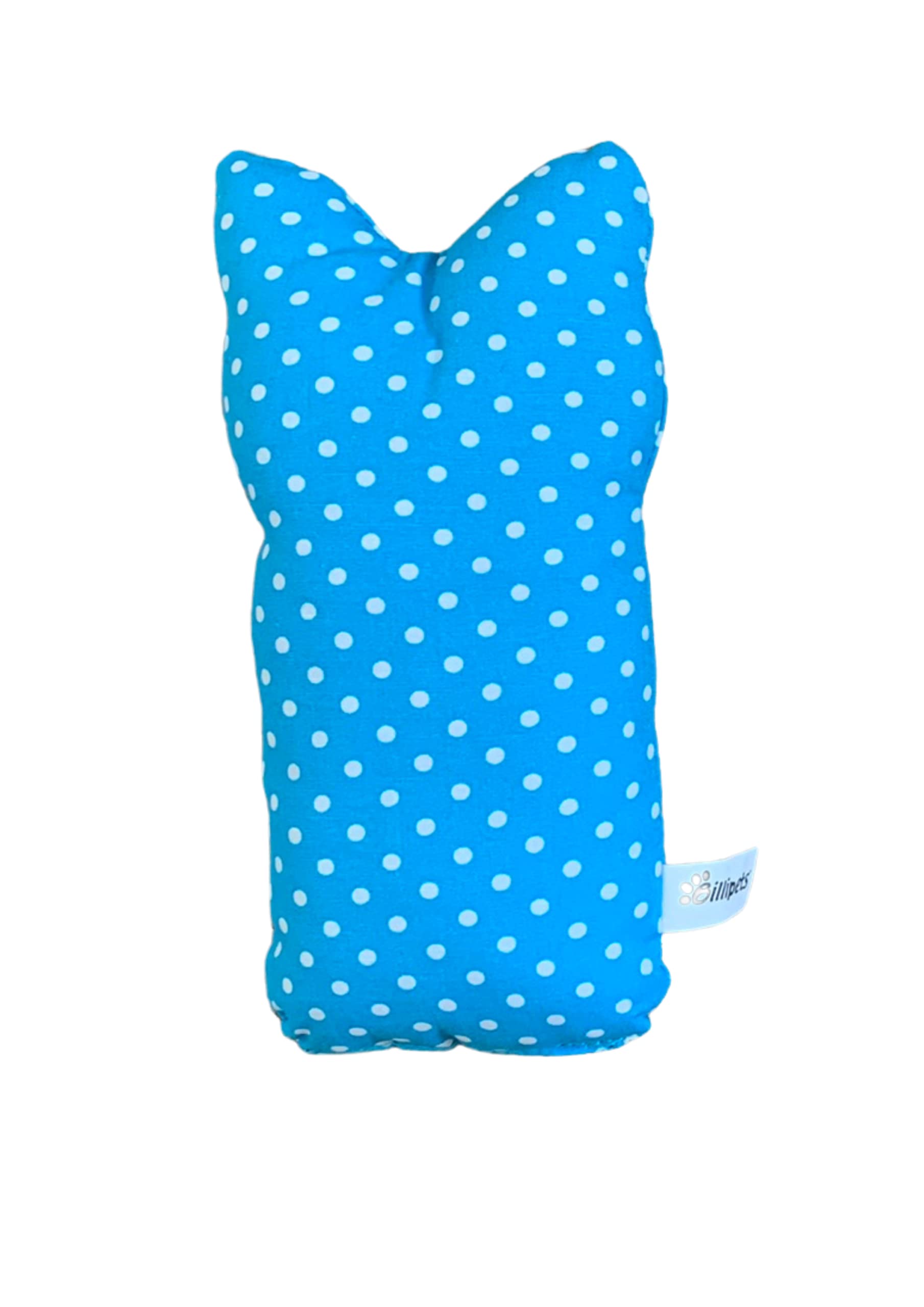 Billipets Fabric Spotty Cat Shape Valerian Cat Cushion Cat Toy, Blue, 20cm x 8 cm