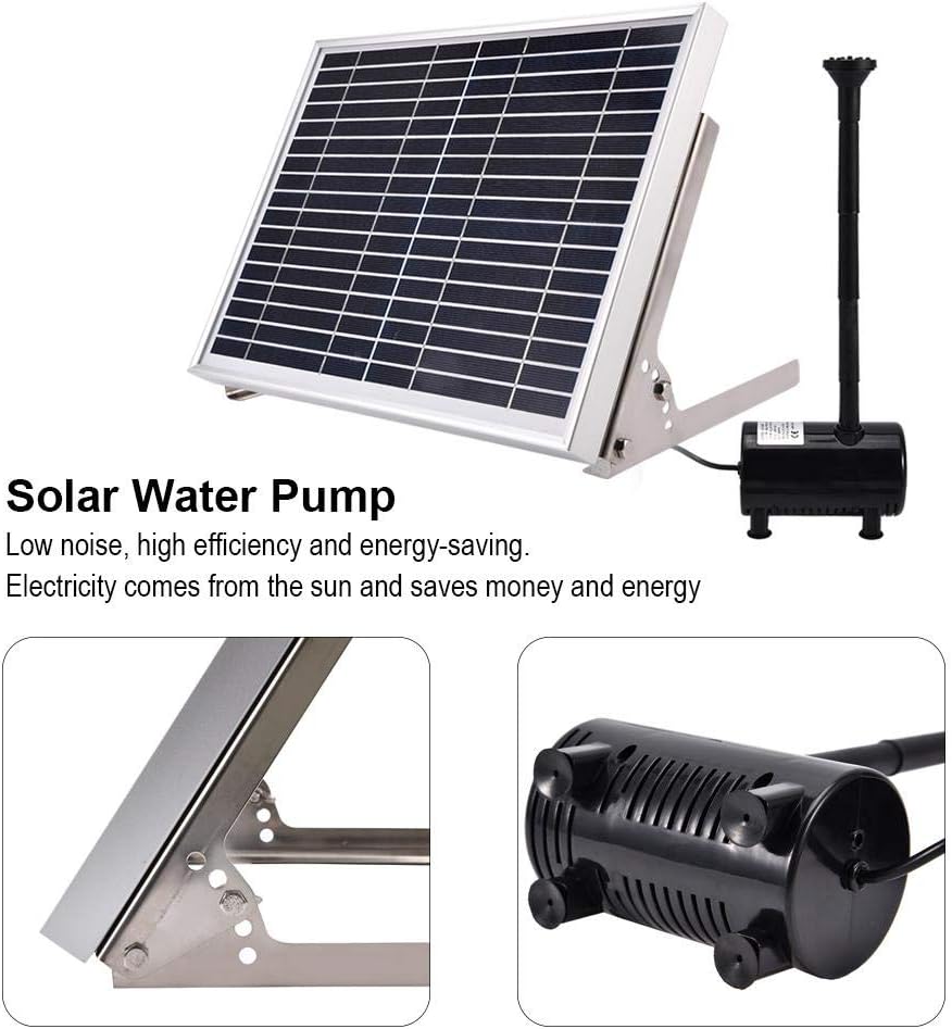 TOPINCN 10W Ultra Quiet Solar Pump Fountain Micro Brush-Less Water Pump Aquarium Submersible Water Pump Power Storage Remote Control Pond for Pond Pool Garden Fish Tank Aquarium: Home & Kitchen