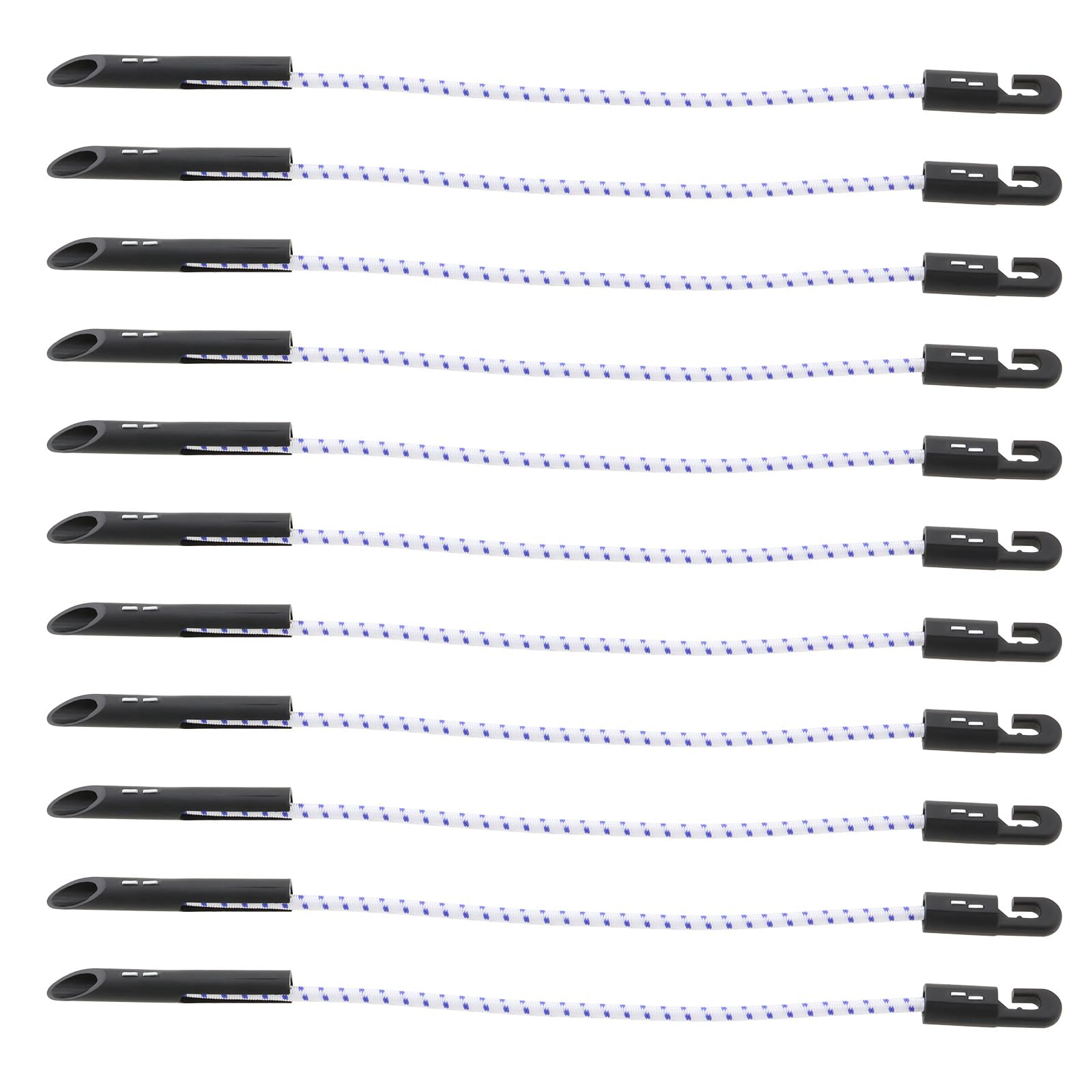 EMSea 30 Pcs Elastic Bungee Toggle Ties Down Shock Cord Elastic Tie Blue Spot Down Straps for Scaffold Sheets Tarpaulins Jumping Net 30cm