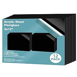 Egofine 8" x 12" Black Plexiglass Sheets 12 Pack