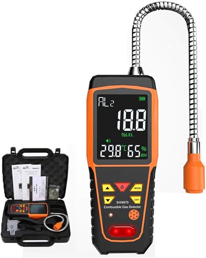 AZHF Portable Gas Detector Combustible Gas Sniffer Methane, LPG, LNG, Fuel, Sewer Gases Gas Leak