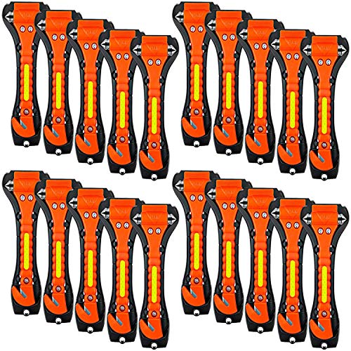 ZHSX 20 Pack Car Safety Hammer, 2 in 1 Car Escape Tool Seatbelt Cutter