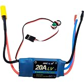 FLYCOLOR 20A ESC 2-4S Electric Speed Controller 3A UBEC with XT60 &amp; 3.5mm Bullet Plugs for RC Brushless Motor
