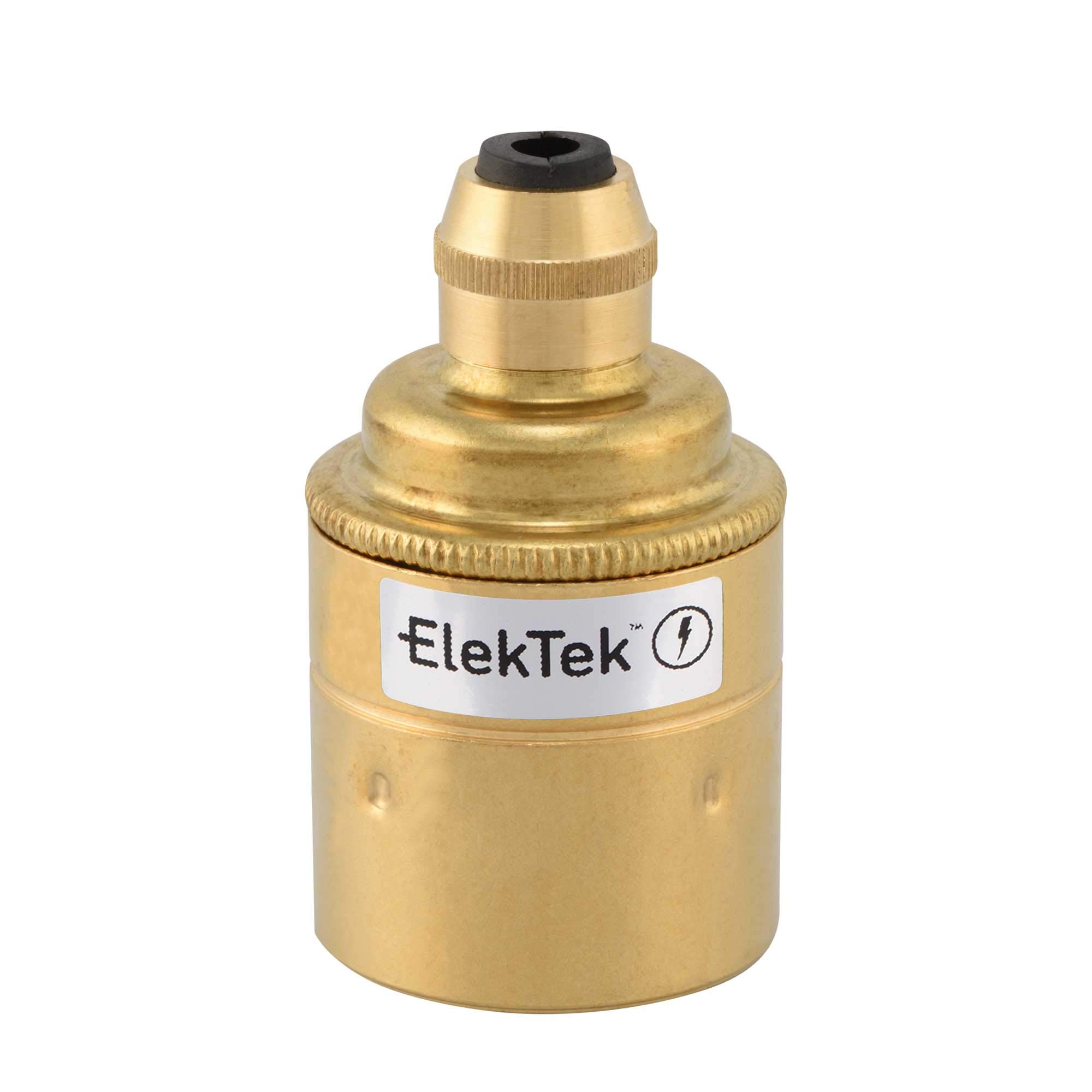 ES E27 Cord Grip Pendant Lamp Bulb Holder With Plain Skirt Ideal for Vintage Filament Bulbs Brass