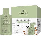 CYMBIOTIKA Liposomal Magnesium Complex for Sleep, Calm, Relax &amp; Recovery | 3 forms: taurate, bisglycinate &amp; glycerophosphate. Highly absorbable, stomach-friendly. Vanilla Almond, 28 pouches. Vegan.