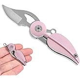 Tops Home Small Pink Pocket Knife for Women, Stocking Stuffers, Little Box Cutter, Cute Key Accessories, EDC Knife, Folding Utility Knife, Gift for Women Girls
