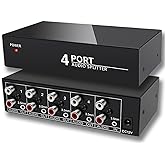 FlyroadUp 3.5mm Aux + RCA L/R Audio Splitter 1 in 4 Out Stereo Analog Audio Distributor Box