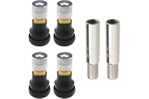 eMagTech 4PCS Scooter Tubeless Valves & 2PCS Valve Stem Extenders Compatible with Ninebot MAX G30 Compatible with Xiaomi M365 and M365 Pro Scooter