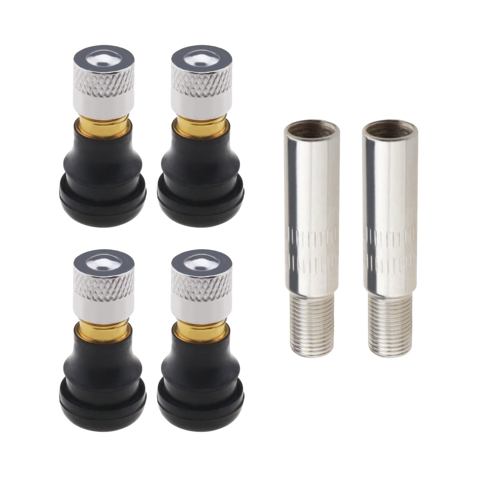 EMSea 4PCS Scooter Tubeless Valves & 2PCS Valve Stem Extenders Compatible with Ninebot MAX G30 Compatible with Xiaomi M365 and M365 Pro Scooter