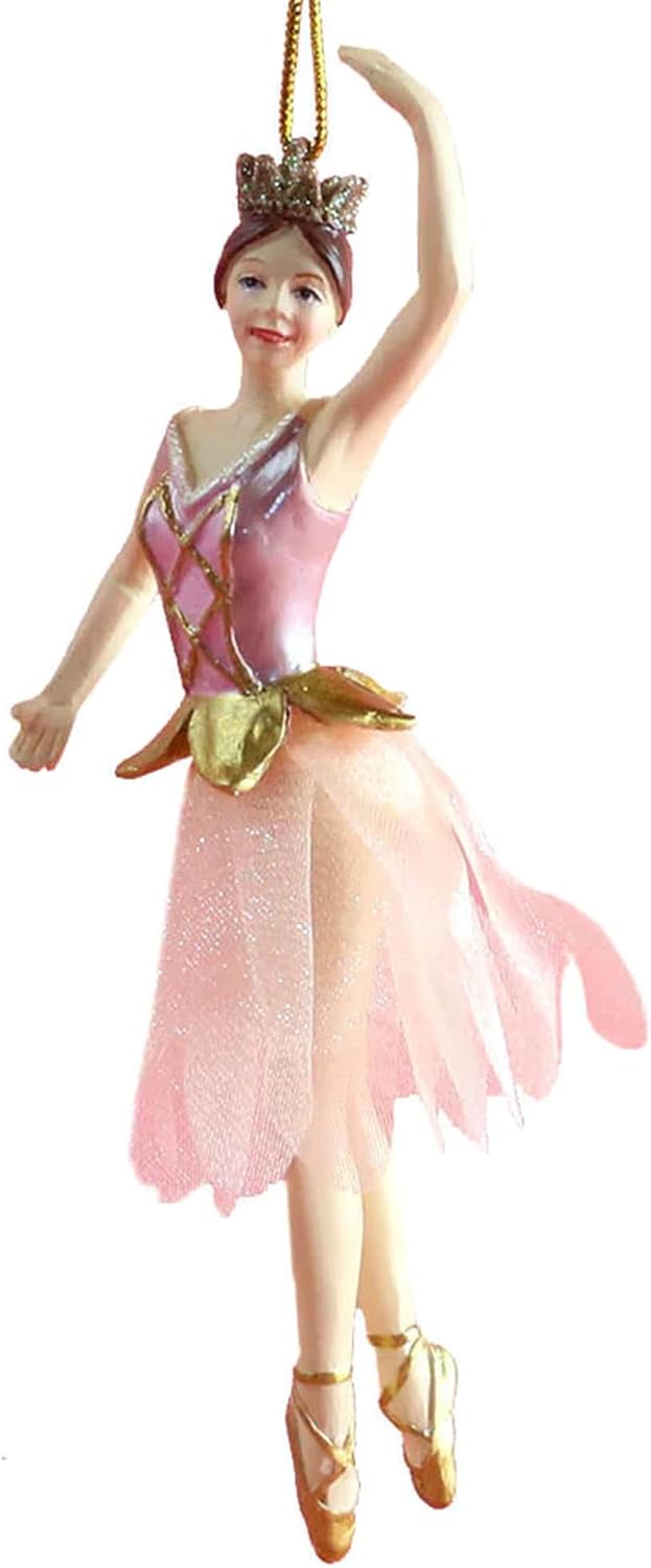 Nutcrackers - Nutcracker Ballet Gifts Ballerina Doll Figure Ornament, Christmas Tree Holiday Nutcracker Decorations, Home Decor, Rose Gold Pink with Tutu, 4 Inch
