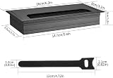HAOCHEN Desk Table Grommets Aluminum Rectangle Cable Covers 160x80mm Black (2 view 2