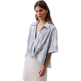 Calvin Klein Women's Crepe Printed Wrap Top