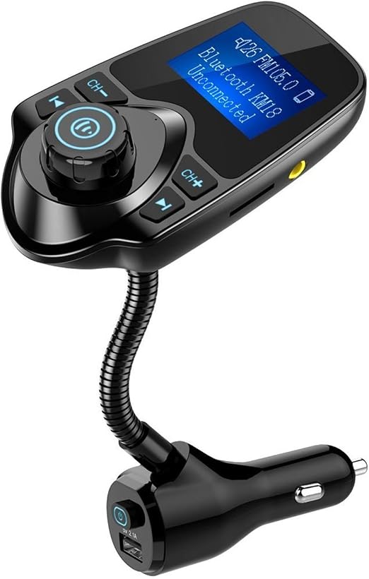 Transmetteur FM Bluetooth Pour Voiture - Appels Mains Libres, Lecteur MP3, Double Port USB 2.1A, écran LCD