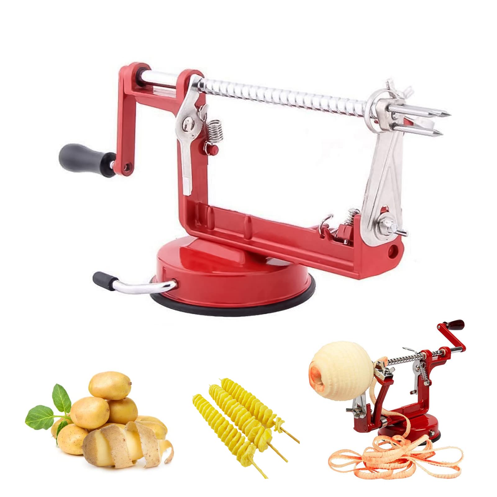 Apple Peeler, 3 in 1 Apples Peelers Corer Remover Slicer Cutter Spiral, Potato and Fruit Vegetable Multifunction Manual Peeling Machine for Kitchen Tool