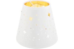 jojofuny Clip-On White Hollow Star Lampshade with Bulb Clip, Decorative Small Replacement Lamp Shade for