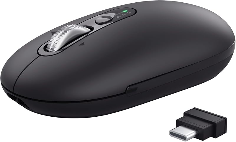 Rato sem fios Sero, Scroll Horizontal Rápido, Preto