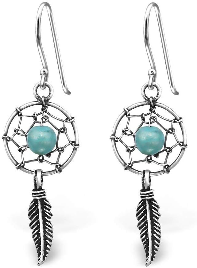 Silverrockjewellery925 Solid Sterling Silver Dreamcatcher Hook Earrings