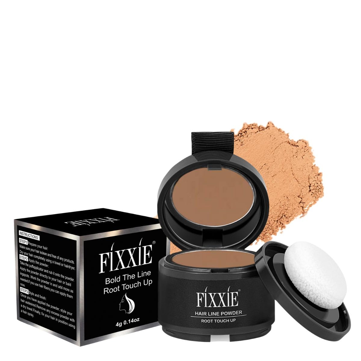 Hairline Powder, Root Touch Up Hair Powder, Instant Hair Loss Concealer for Thinning Hair, Windproof & Sweatproof Root Cover Up with Mirror and Puff (Light Brown)