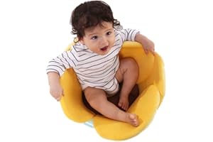 SZCQ Baby Bath Lotus Cushion Sink Bather Petal Newborn Bathtub Mat Bathing Tub Seat Support Lounger Flower Bathing Pad Non-Slip Safety Sink Insert Tub Yellow
