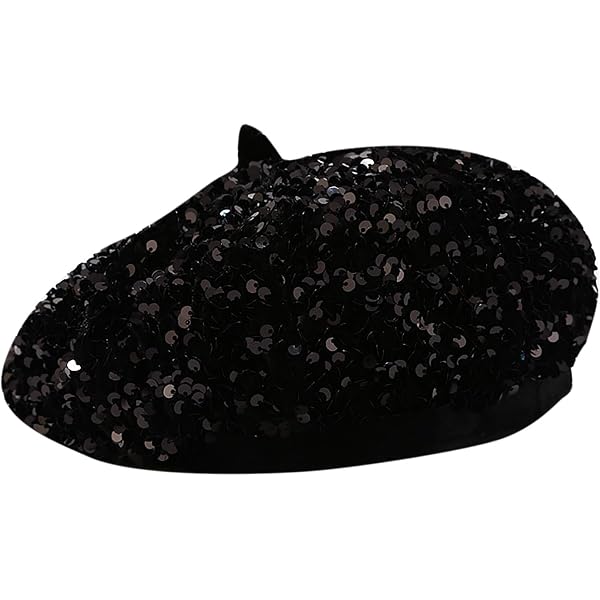 LUCKYBUNNY Sequin Beret Artist Hat Bling French Beret Hats  display picture 1