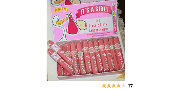 Amazon Com Personalized Pink It S A Girl Bubble Gum Cigar Box Of 36 Cigars With Personalized Bands Kitchen Dining