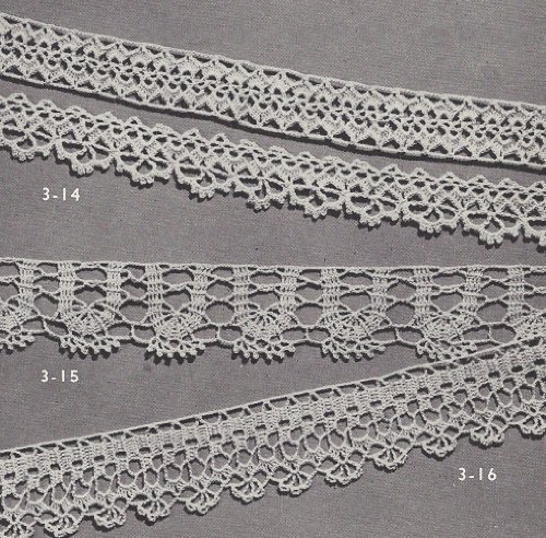 Vintage Crochet PATTERN to make - 3 Fine Lace Edging Designs Bands Insertions. NOT a finished item. This is a pattern and/or instructions to make the item only.