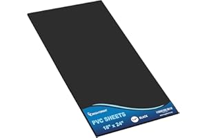 Mega Format Expanded PVC Plastic Sheets - 18" X 24" Black Rigid Sheet for Crafts, Signage, & Displays - Sintra, Celtec PVC Board - Waterproof for Outdoors Use - 1/4" 6mm Thick - 1-Pack-Black