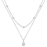 ACECHA Diamond Necklaces for Women-Dainty 18K Gold Silver Plated Choker CZ Layered Pendant with Pearl Diamond Zircon Cross Trendy Minimalist Necklace Jewelry Gifts For Women