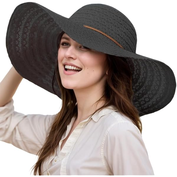 LOIJMK Fashion-Lady Chapeau de paille pliable pour homme et femme, Blanc., taille unique