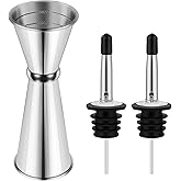 1 Pcs Jigger for Bartending with 2 Pourers, 2 OZ 1 OZ, Stainless Steel Cocktail Jigger Japanese Bar jigger Bartender Tool Accessories