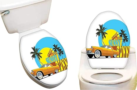 Amazon Septsonne トイレシート ホームビニールデカールステッカー カラフルなイラスト ギターの平和のシンボル 鳩 ウッドストック アートシー トイレステッカー ビニール 14 X15 5 ウォールステッカー オンライン通販