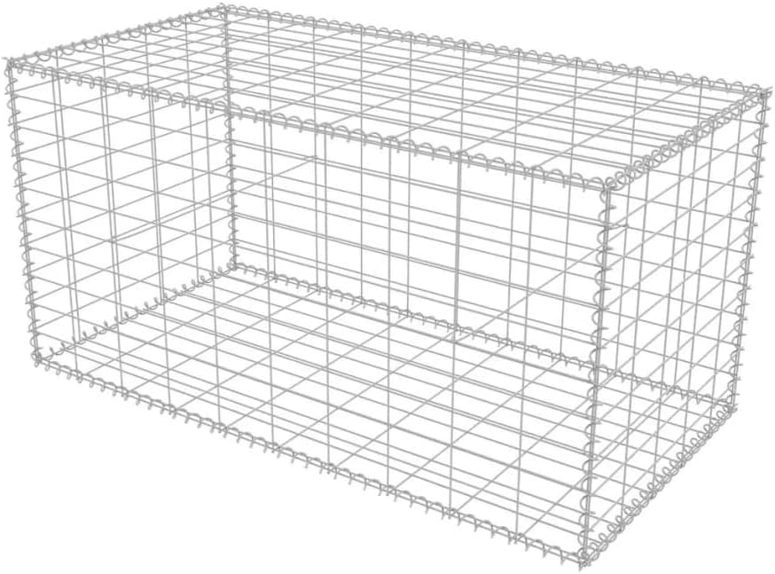 Heitamy Gabion Planter, 39.4x19.7x19.7 inch Outdoor Garden Gabion Planter Basket Planter Raised Vegetable Flower Bed Steel for Garden