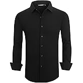 Alex Vando Mens Seersucker Dress Shirts Striped Business Casual Cotton Shirts for Men